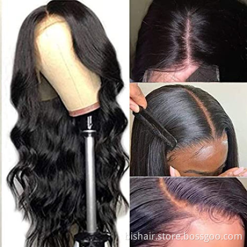 T-shaped part 4X1 body wave Front Lace Wig Human Hair Brazilian Real Human Hair Wig, 150% Density Suitable for Women Wholesalers